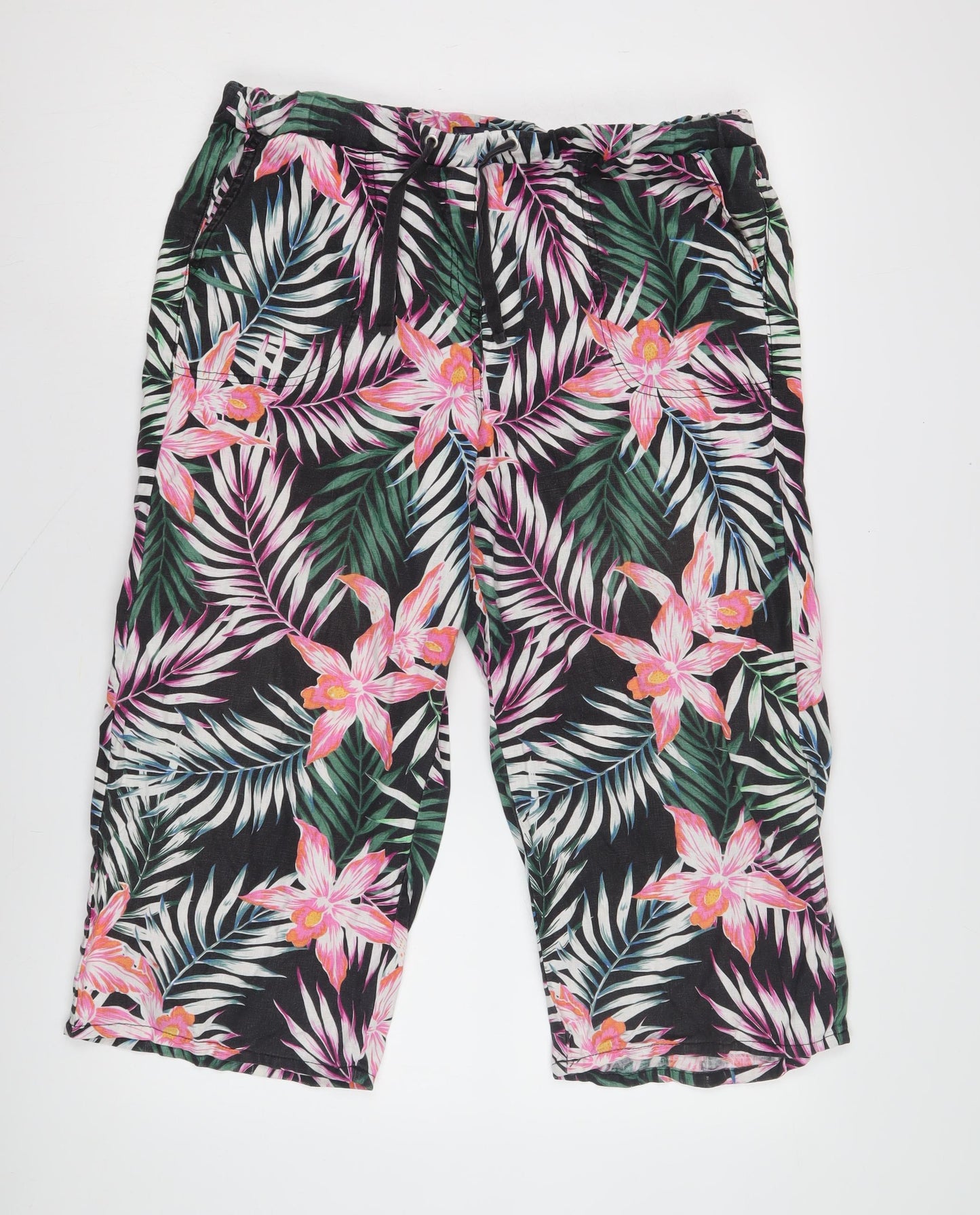 Womens UK Size 14 Marks and Spencer  Cropped Multicoloured Trousers