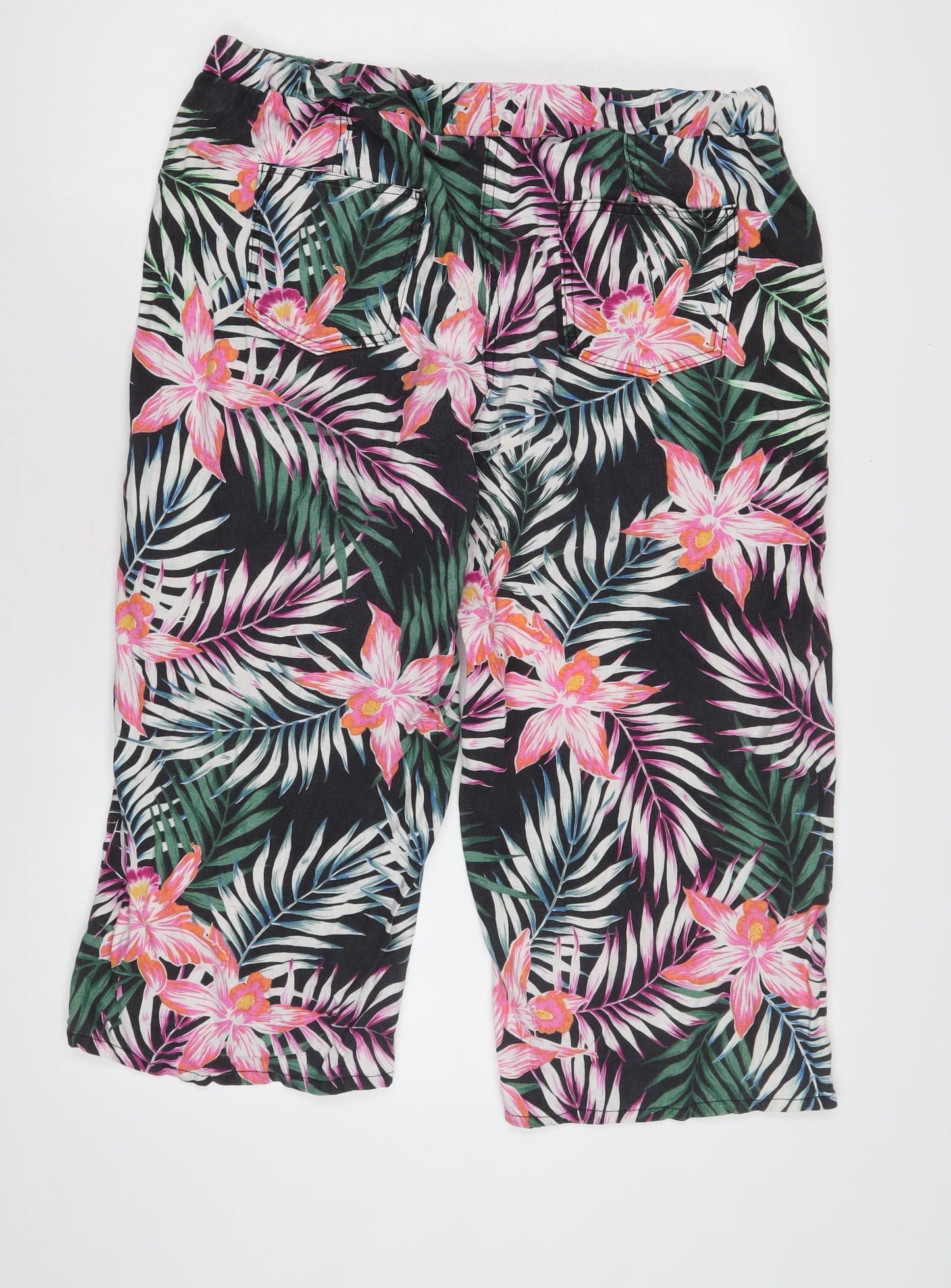 Womens UK Size 14 Marks and Spencer  Cropped Multicoloured Trousers