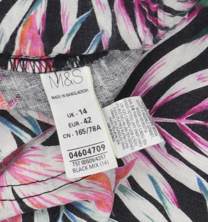 Womens UK Size 14 Marks and Spencer  Cropped Multicoloured Trousers