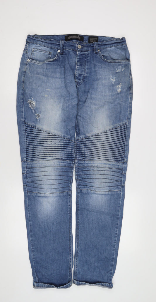 Condemned Nation Men's Blue Skinny Jeans Size 34