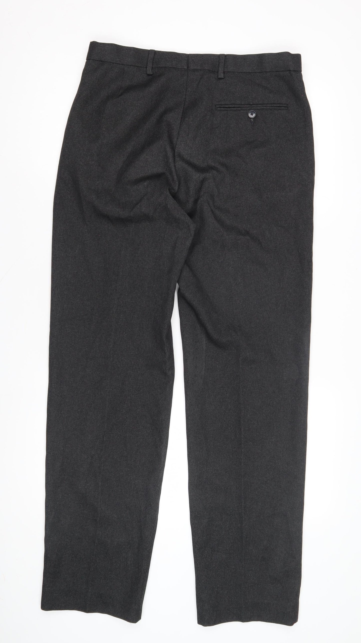Marks and Spencer Men's Grey Regular Fit Trousers