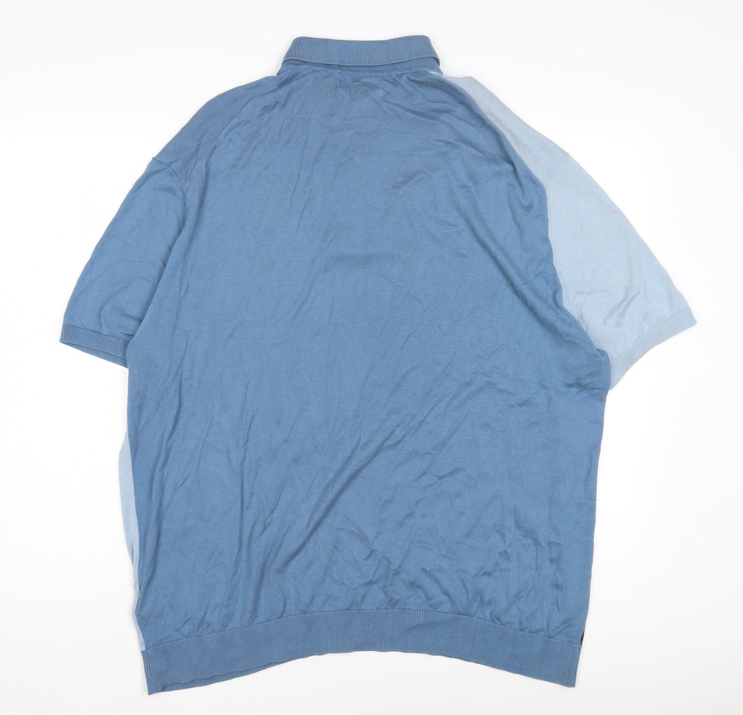 Marks & Spencer Men's Blue 2XL Polo Shirt, Colourblock