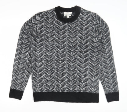 Marks and Spencer Mens Black Geometric Pullover Jumper M
