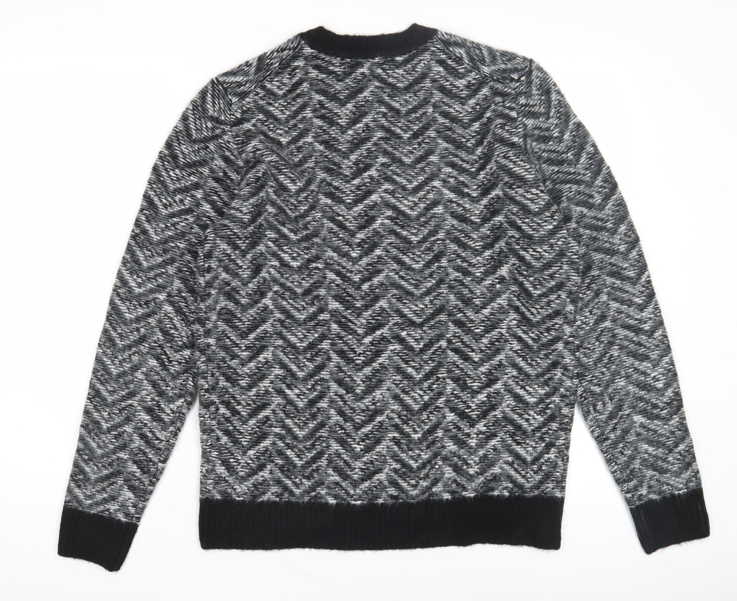 Marks and Spencer Mens Black Geometric Pullover Jumper M