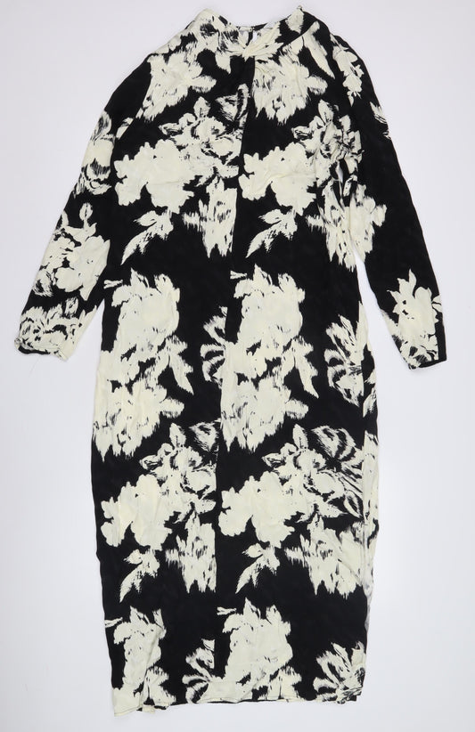 Marks and Spencer Women’s Floral Black Size 14 Shift Dress