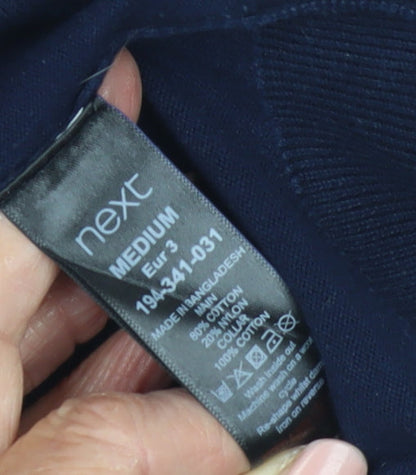 Next Men's Blue Long Sleeve Polo Shirt Size M