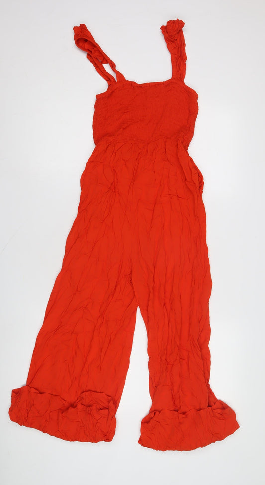 Monsoon Womens Red Wide-Leg Sleeveless Jumpsuit S