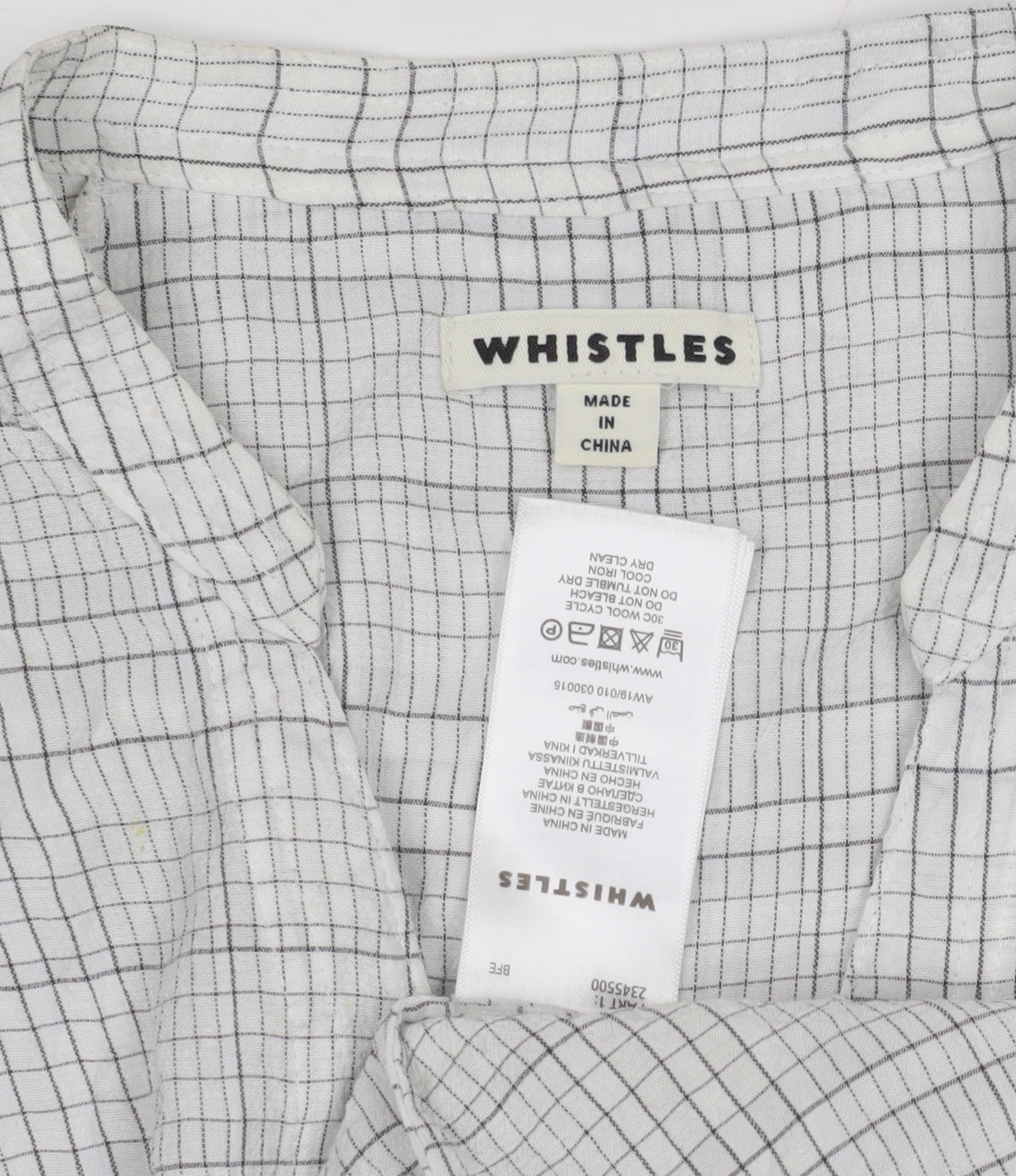 Womens UK Size S Whistles White Tunic Blouse