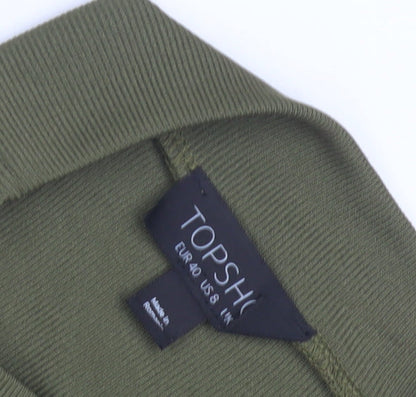 Topshop Women’s Green Bodycon Midi Dress - Size 12
