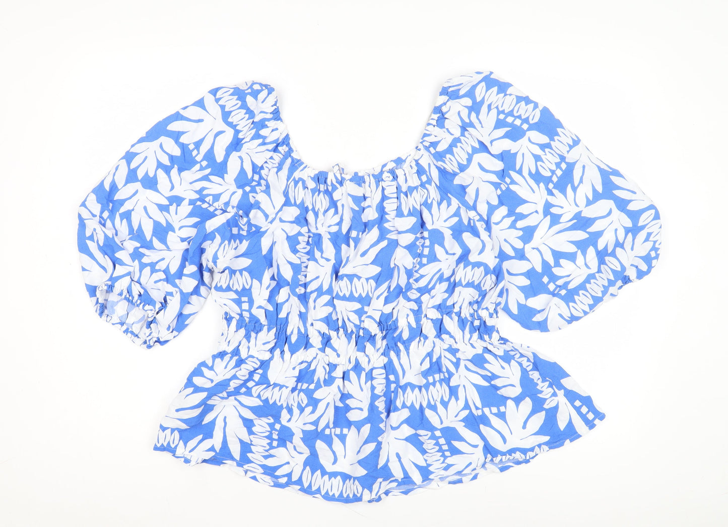 Womens UK Size 10 Marks and Spencer Blue Basic Blouse