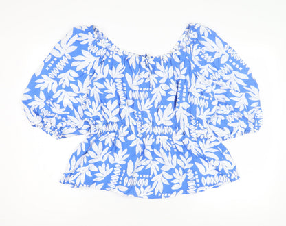 Womens UK Size 10 Marks and Spencer Blue Basic Blouse