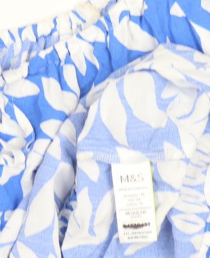 Womens UK Size 10 Marks and Spencer Blue Basic Blouse