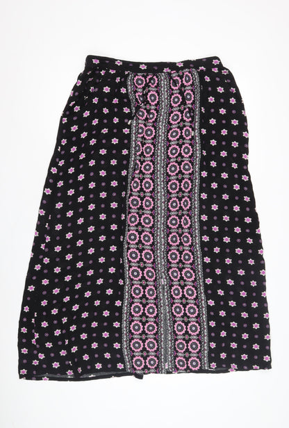 M&Co Women's Floral A-Line Midi Skirt, Size 14