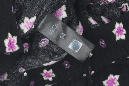 M&Co Women's Floral A-Line Midi Skirt, Size 14