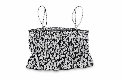 Bershka Women's Black Floral Camisole Size 12
