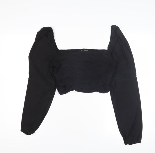Womens UK Size L H&M Black Cropped
