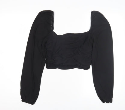 Womens UK Size L H&M Black Cropped