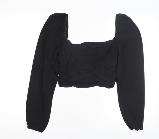 Womens UK Size L H&M Black Cropped