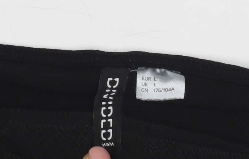 Womens UK Size L H&M Black Cropped