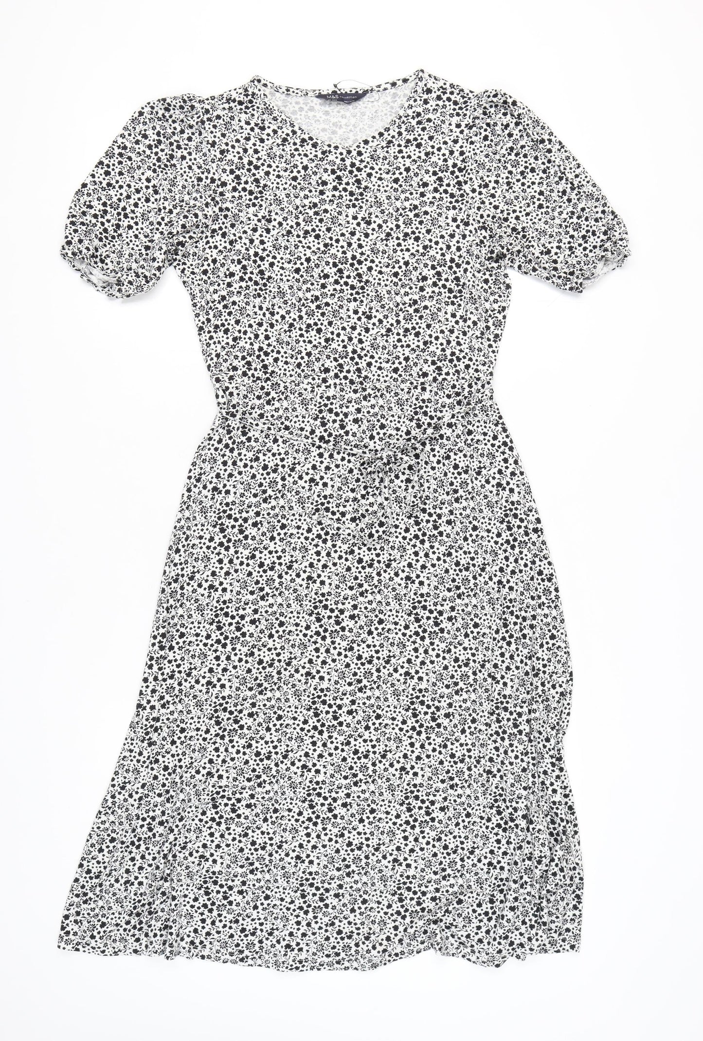 Marks and Spencer Women’s Black Floral Midi Dress Size 12