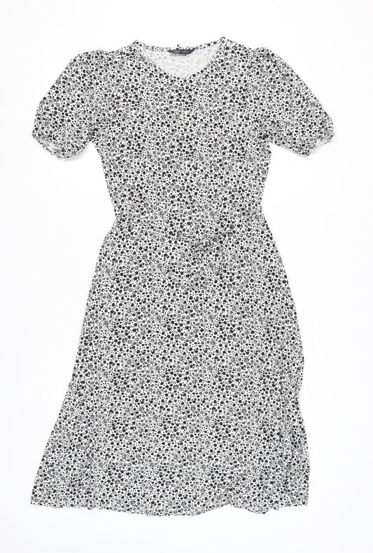 Marks and Spencer Women’s Black Floral Midi Dress Size 12
