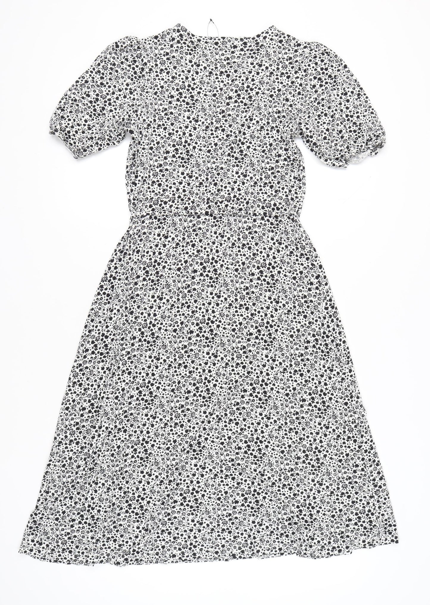 Marks and Spencer Women’s Black Floral Midi Dress Size 12