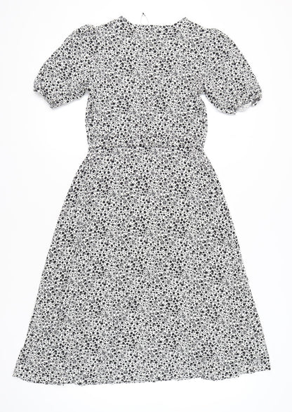 Marks and Spencer Women’s Black Floral Midi Dress Size 12