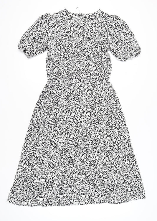 Marks and Spencer Women’s Black Floral Midi Dress Size 12