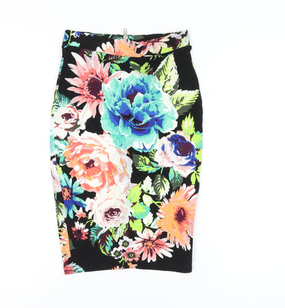 H&M Women's Multicoloured Floral Pencil Skirt XS