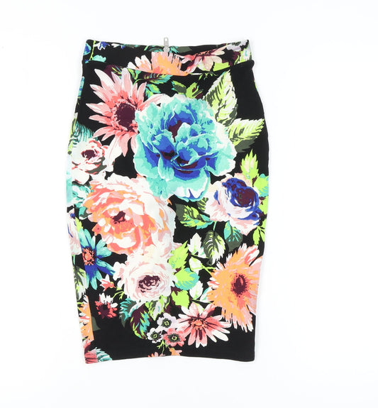 H&M Women's Multicoloured Floral Pencil Skirt XS