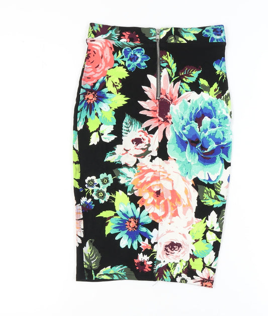 H&M Women's Multicoloured Floral Pencil Skirt XS