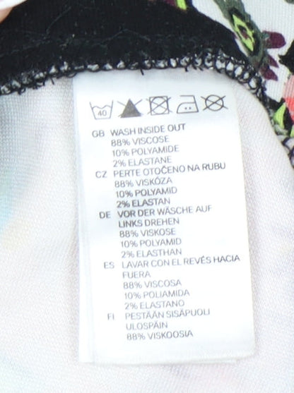 H&M Women's Multicoloured Floral Pencil Skirt XS