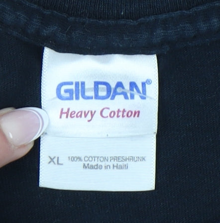 Unisex Adults UK Size XL Gildan Black Basic T-Shirt