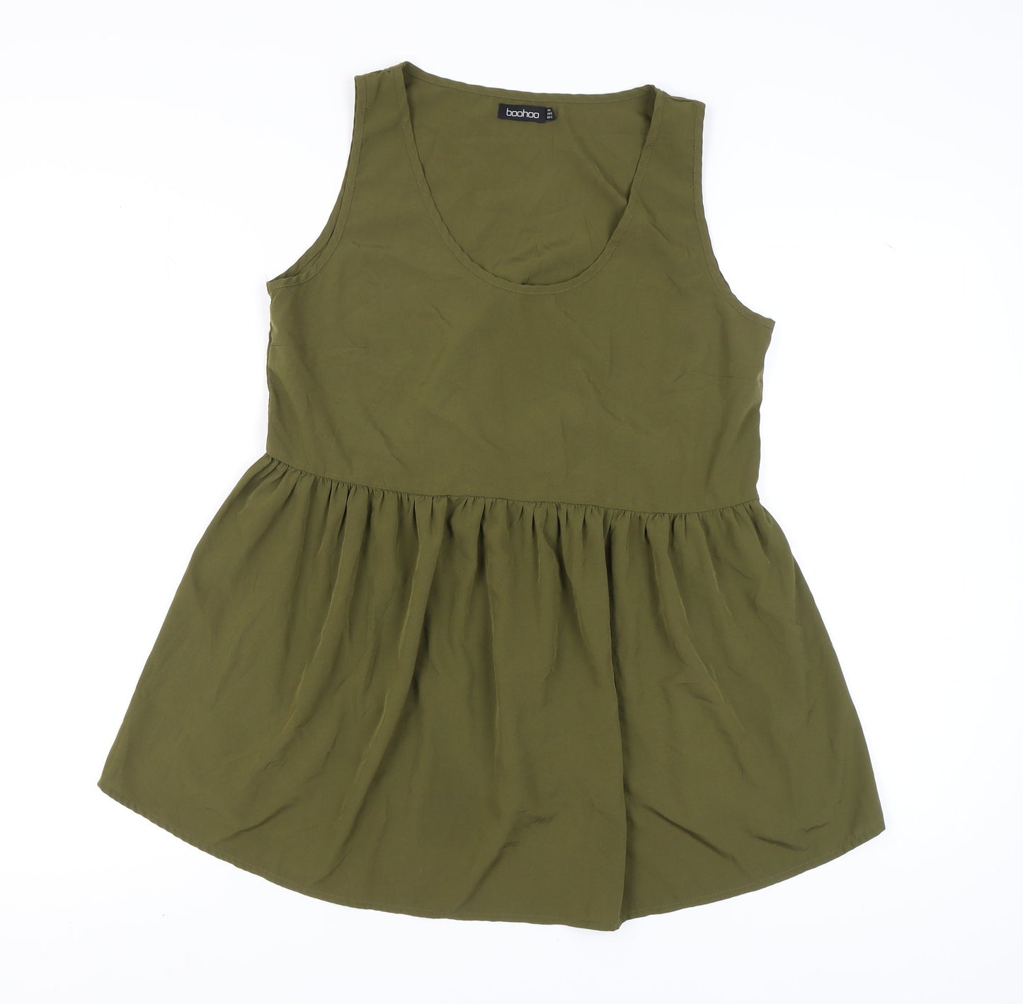 Womens UK Size 10 Boohoo Green Tunic Blouse