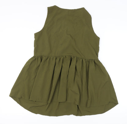 Womens UK Size 10 Boohoo Green Tunic Blouse
