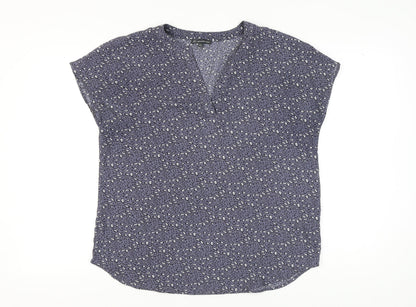 Womens UK Size L Adrianna Papell Blue Basic Blouse