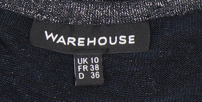 Womens UK Size 10 Warehouse Silver Basic T-Shirt