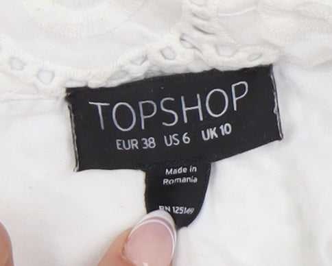 Womens UK Size 10 Topshop A-Line Lace Skirt