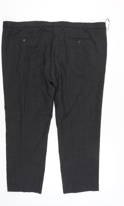 Men's M&S Grey Dress Pants 50 SHT Formal Trousers