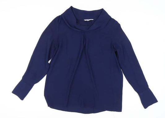 Jasper Conran Womens Blue Cowl Neck Blouse Size 12