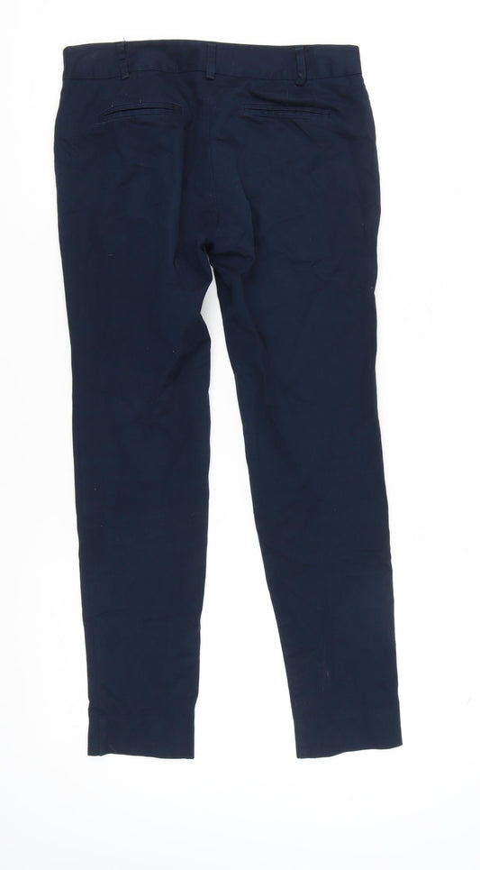 Womens UK Size 10 Zara Regular Fit Casual Business Blue Trousers