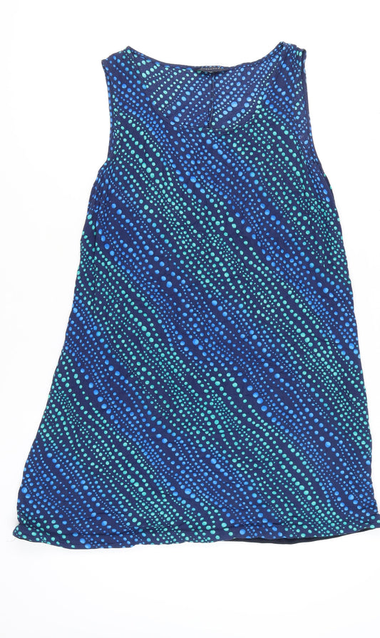Debenhams Women's Blue Sleeveless A-Line Dress Size 16