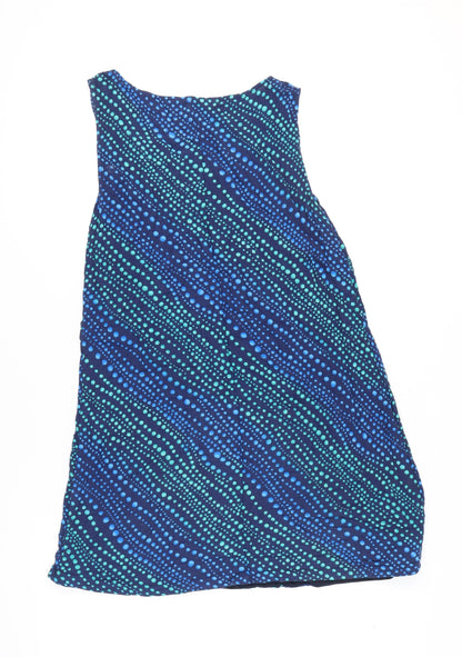 Debenhams Women's Blue Sleeveless A-Line Dress Size 16