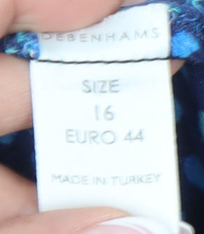 Debenhams Women's Blue Sleeveless A-Line Dress Size 16