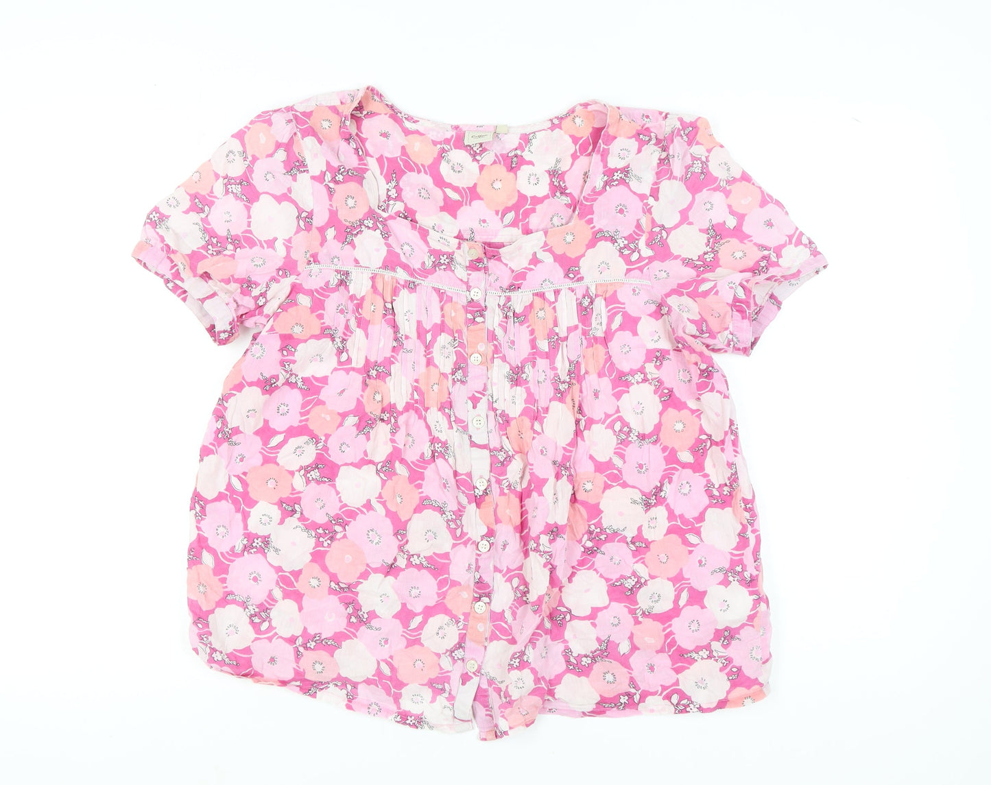 Cotton Traders Women's Pink Floral Blouse Size 16