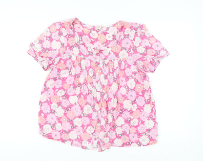 Cotton Traders Women's Pink Floral Blouse Size 16