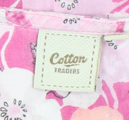 Cotton Traders Women's Pink Floral Blouse Size 16