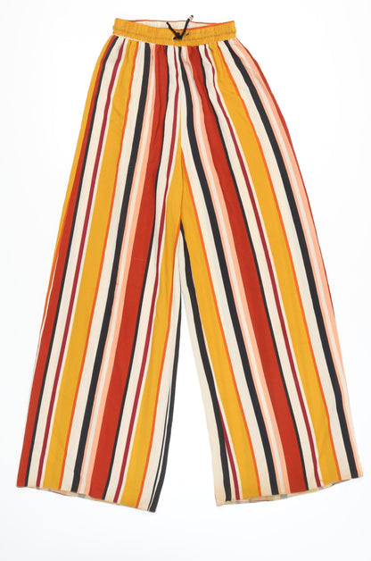 New Look Women's Multicoloured Wide-Leg Trousers, Size 8