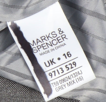 Marks and Spencer Women's Grey Blazer Size 16 Lined Workwear