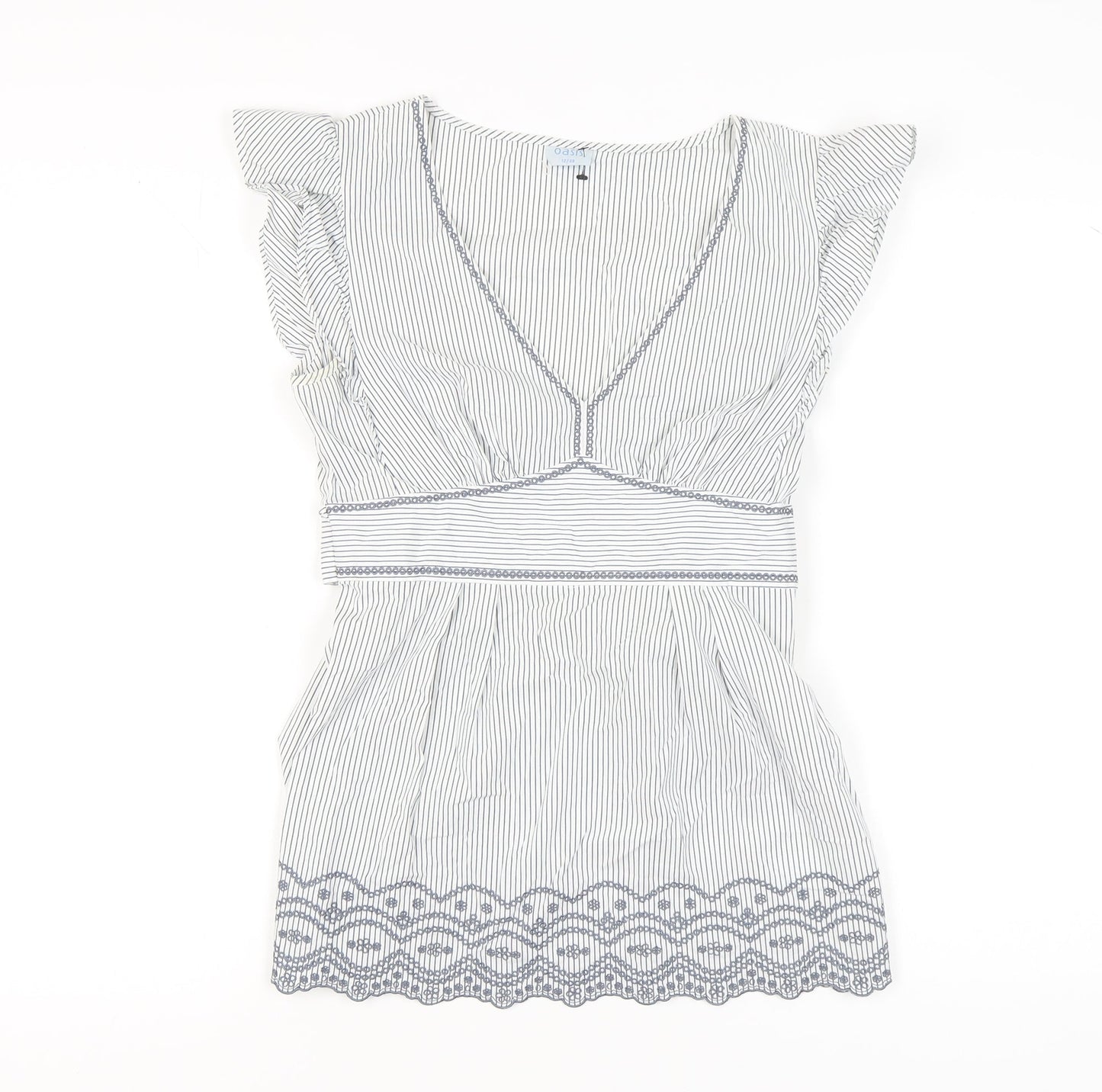 Womens UK Size 12 Oasis White Tunic Blouse